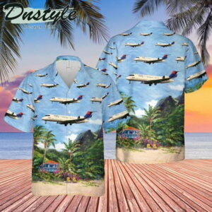 Delta Connection Skywest Airlines Bombardier Crjlr Hawaiian Shirt