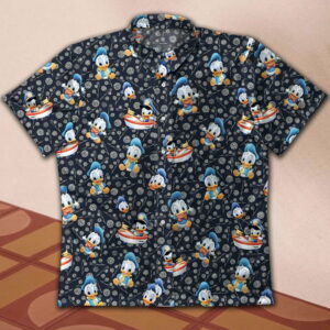 Donald Duck Cute Button Up Hawaiian Shirt