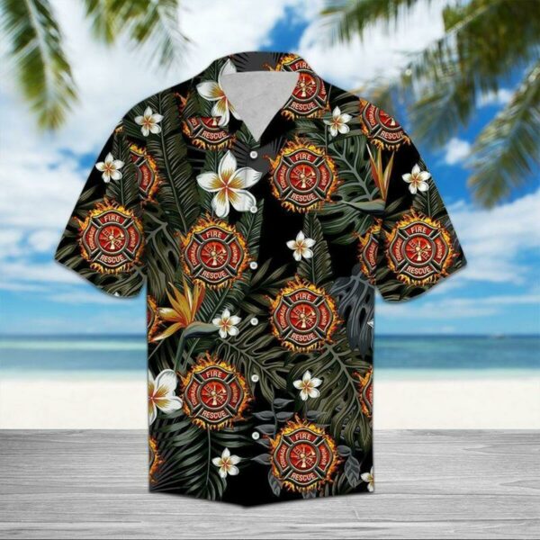 Firefighter Hawaiian Shirt Summer Beach Outfit