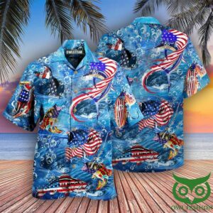 Fishing Hard America Edition Hawaiian Shirt