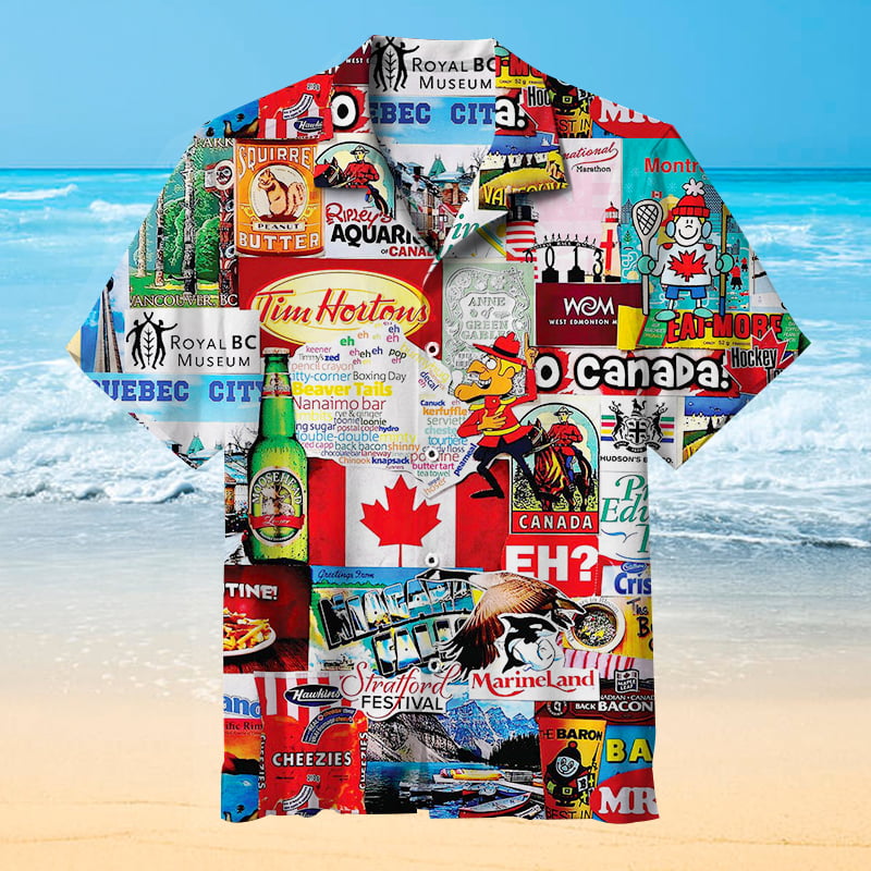 I Love (Canada) Hawaiian Shirt Summer Outfit Beach