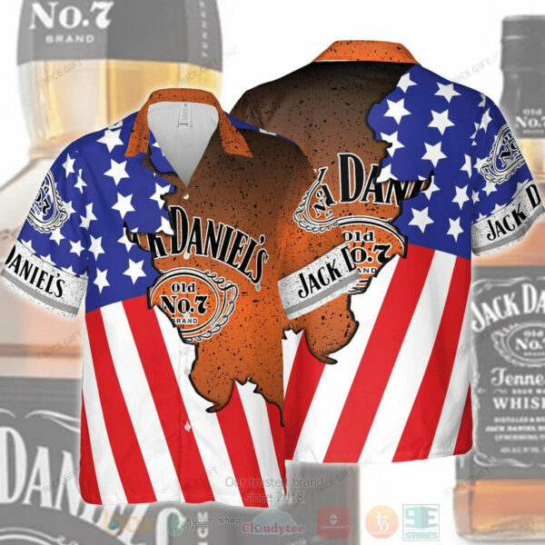 Jack Daniel Flag Usa Hawaiian Shirt