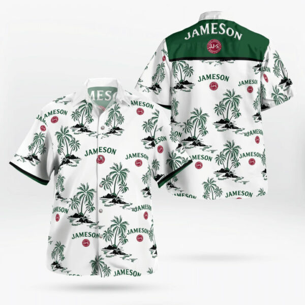 Jameson Irish Whiskey White Hawaiian Shirt