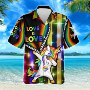 Love Is Love Unicorn Pride Hawaiian Shirt