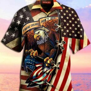 Men'S American Flag Eagle Hawaiian Shirt