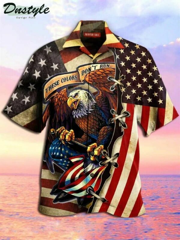 Men'S American Flag Eagle Hawaiian Shirt