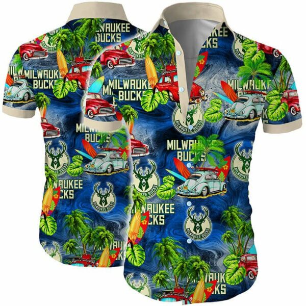 Milwaukee Bucks Tropical Flower Hawaiian Shirt