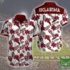 Oklahoma Sooners Floral Dark Red Hawaiian Shirt