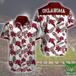 Oklahoma Sooners Floral Dark Red Hawaiian Shirt