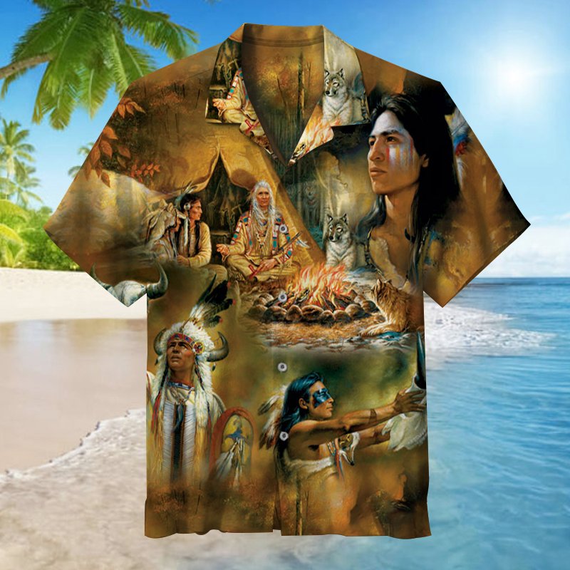 Primitive Tribal Hawaiian Shirt Summer Outfit Beach