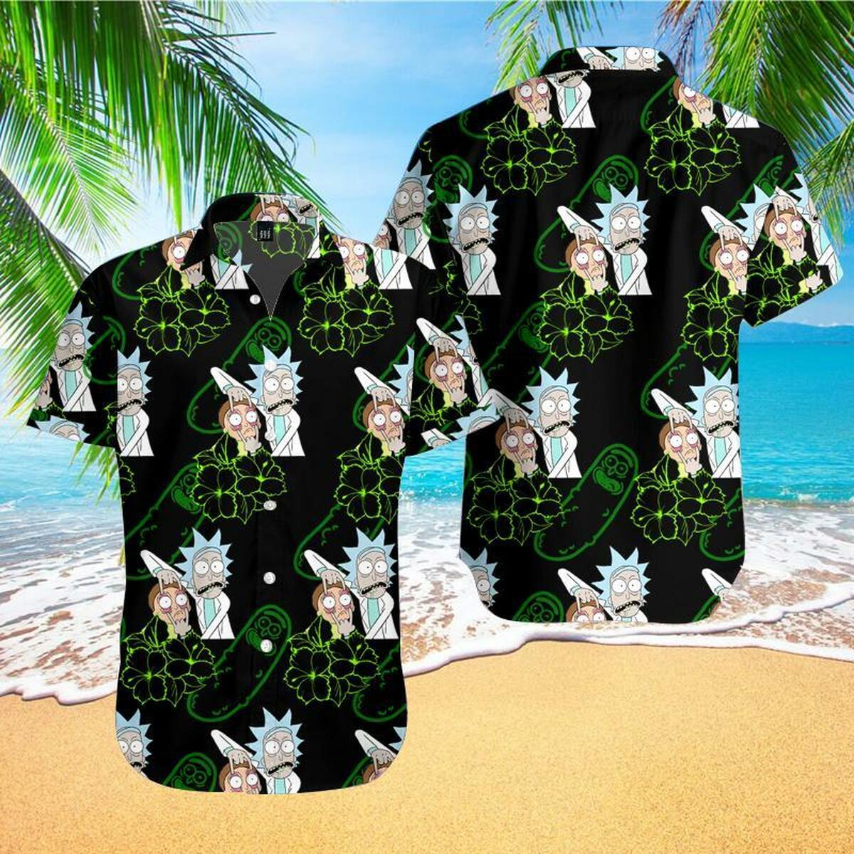 Rick & Morty Hawaiian Shirt Summer Beach Outfit