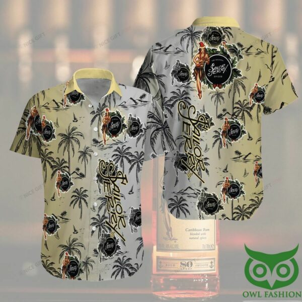 Sailor Jerry Gradient Gray Light Yellow Hawaiian Shirt