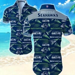 Seattle Seahawks Triagle Pattern Hawaiian Shirt