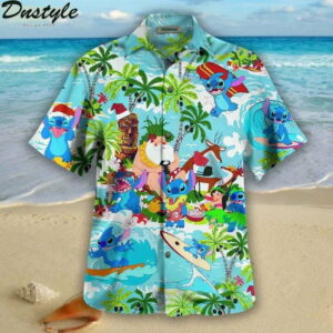 Stitch Santa Hawaiian Shirt Summer Outfit Beach