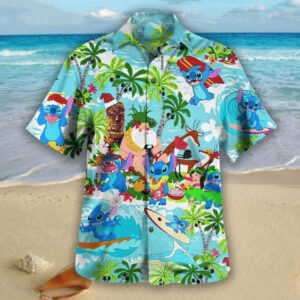 Stitch X Santa Hawaiian Shirt Outfit Beach Summer