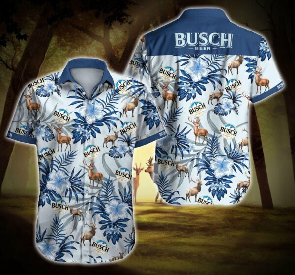 Tlmus Busch Beer Deer Hunting Hawaiian Shirt