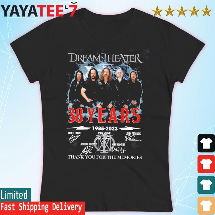 Dream Theater 38 Years 1985 2023 Thank You For The Memories Signatures Womens T Shirt