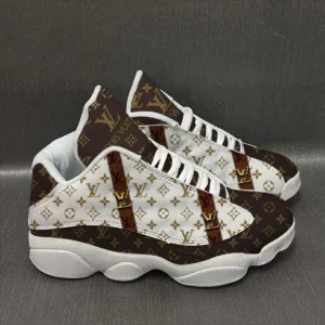 Louis Vuitton LV Brown White Air Jordan 13 Fashion Trending Sneakers Shoes Luxury