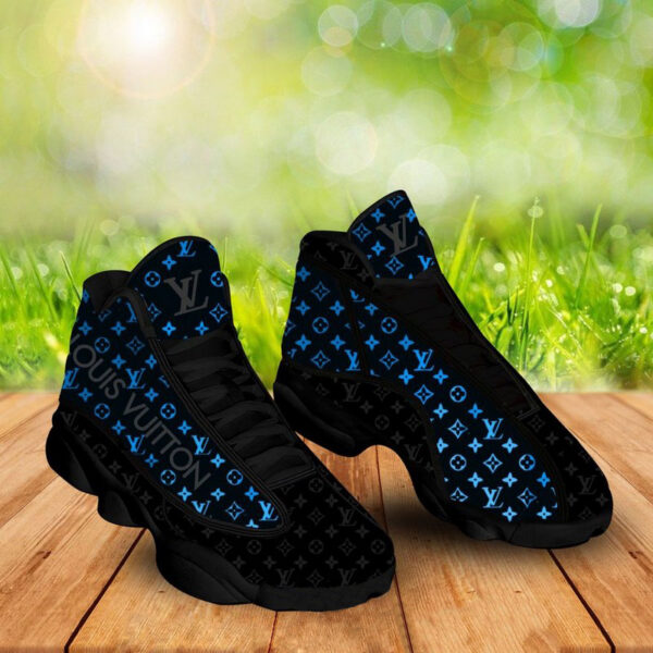 New Louis Vuitton Cyan Neon Black Air Jordan 13 Fashion Shoes Luxury Sneakers Trending