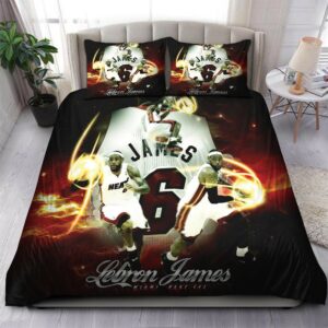 Lebron James Miami Heat Nba 45 Logo Type 1194 Bedding Sets Sporty Bedroom Home Decor