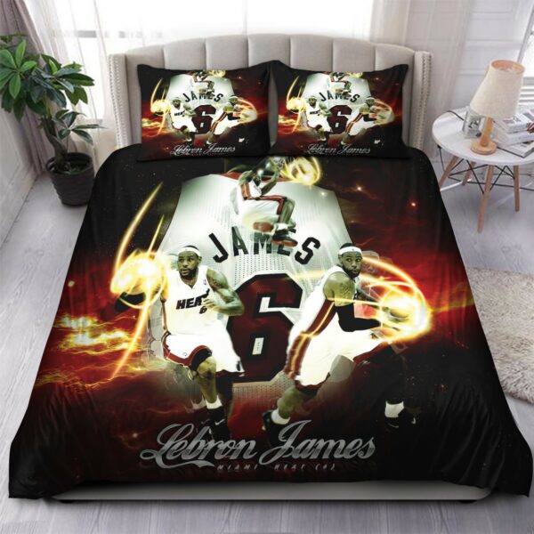 Lebron James Miami Heat Nba 45 Logo Type 1194 Bedding Sets Sporty Bedroom Home Decor