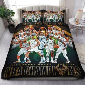 Milwaukee Bucks 2021 Nba Champions 02 Logo Type 1239 Bedding Sets Sporty Bedroom Home Decor