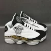 Gianni Versace Black White Air Jordan 13 Fashion Sneakers Shoes Luxury Trending