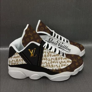 Louis Vuitton LV White Brown Retro Air Jordan 13 Trending Luxury Sneakers Shoes Fashion