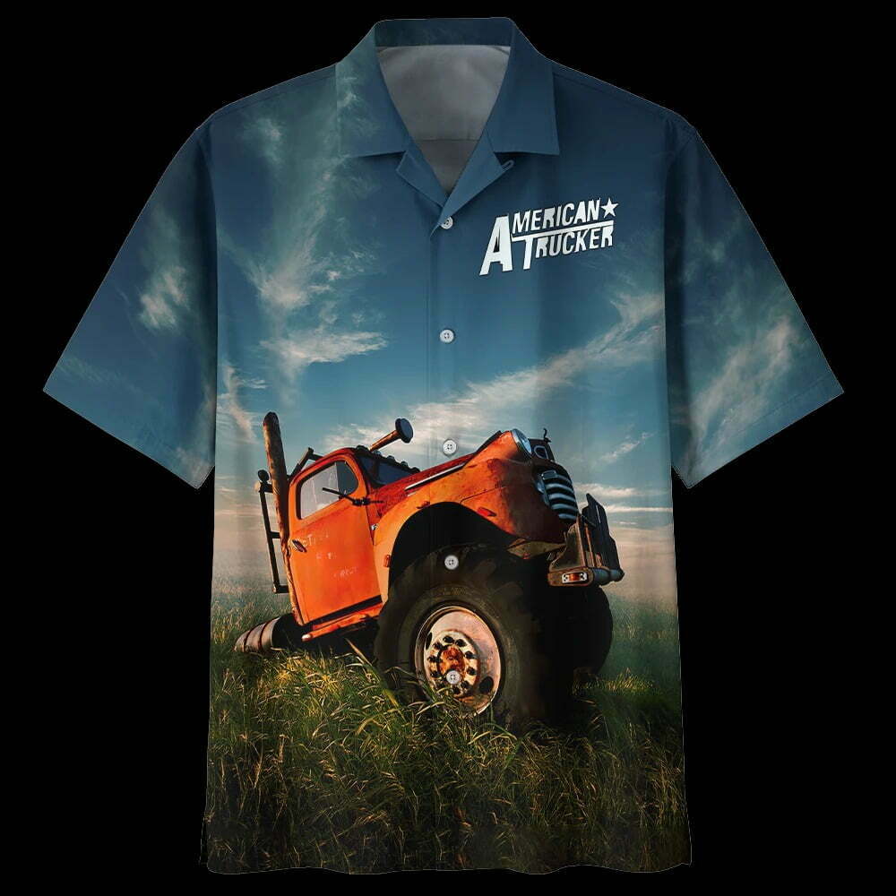 American Trucker Truck Dad Ever Hawaiian Shirt