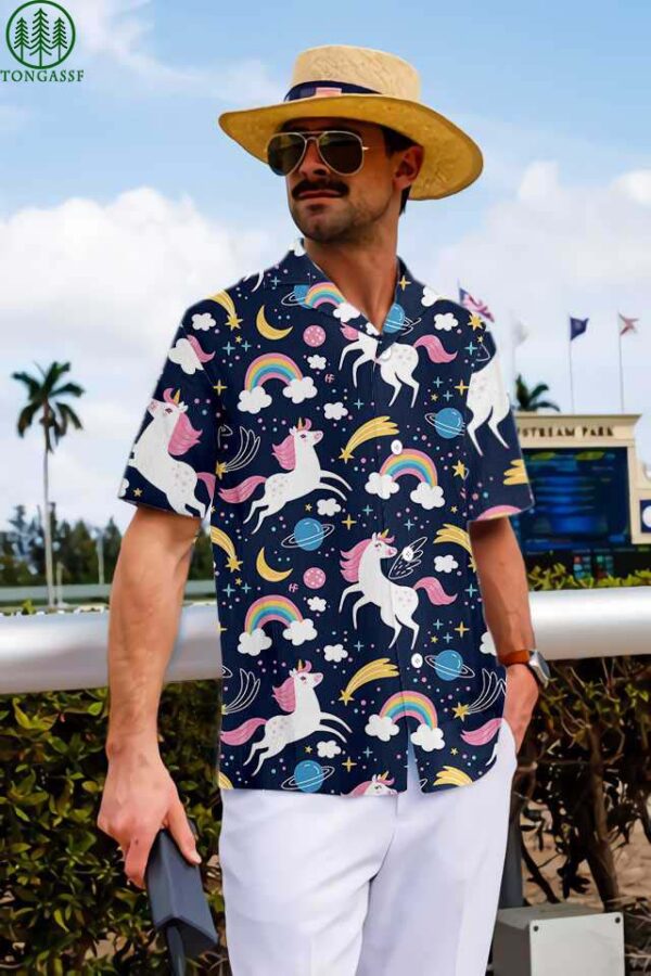 Cheerful Unicorn Hawaiian Shirt Outfit Summer Beach