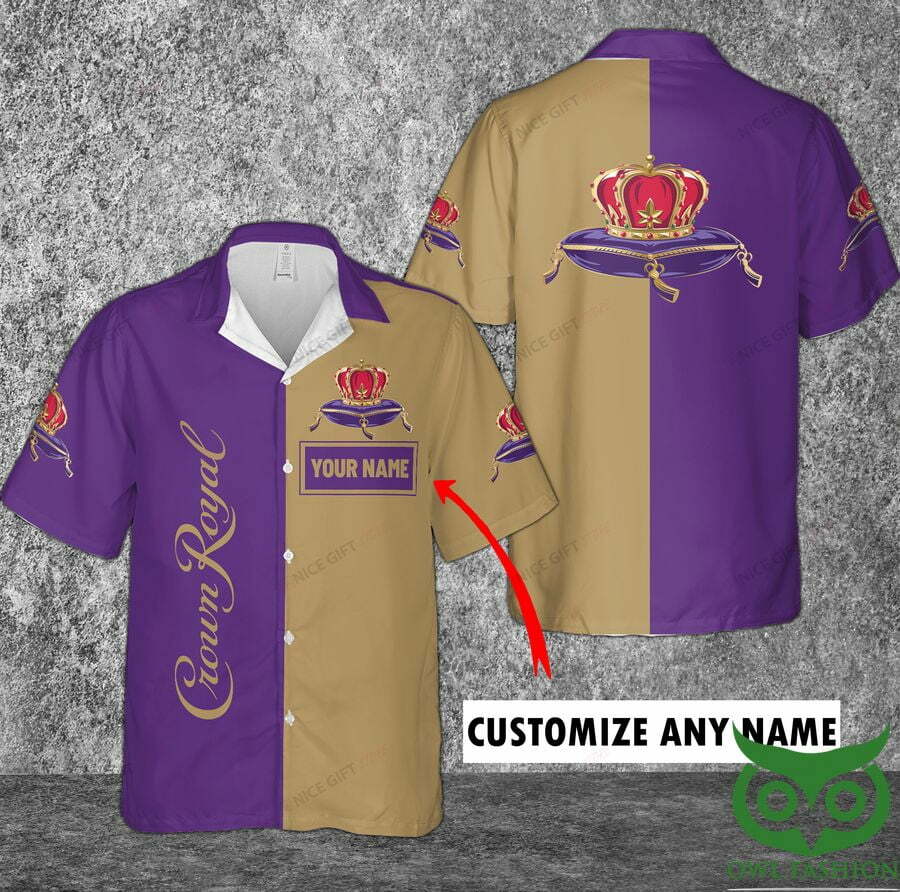 Customized Crown Royal Purple And Beige Hawaiian Shirt