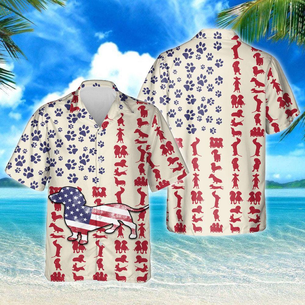 Dachshund Dog American Hawaiian Shirt