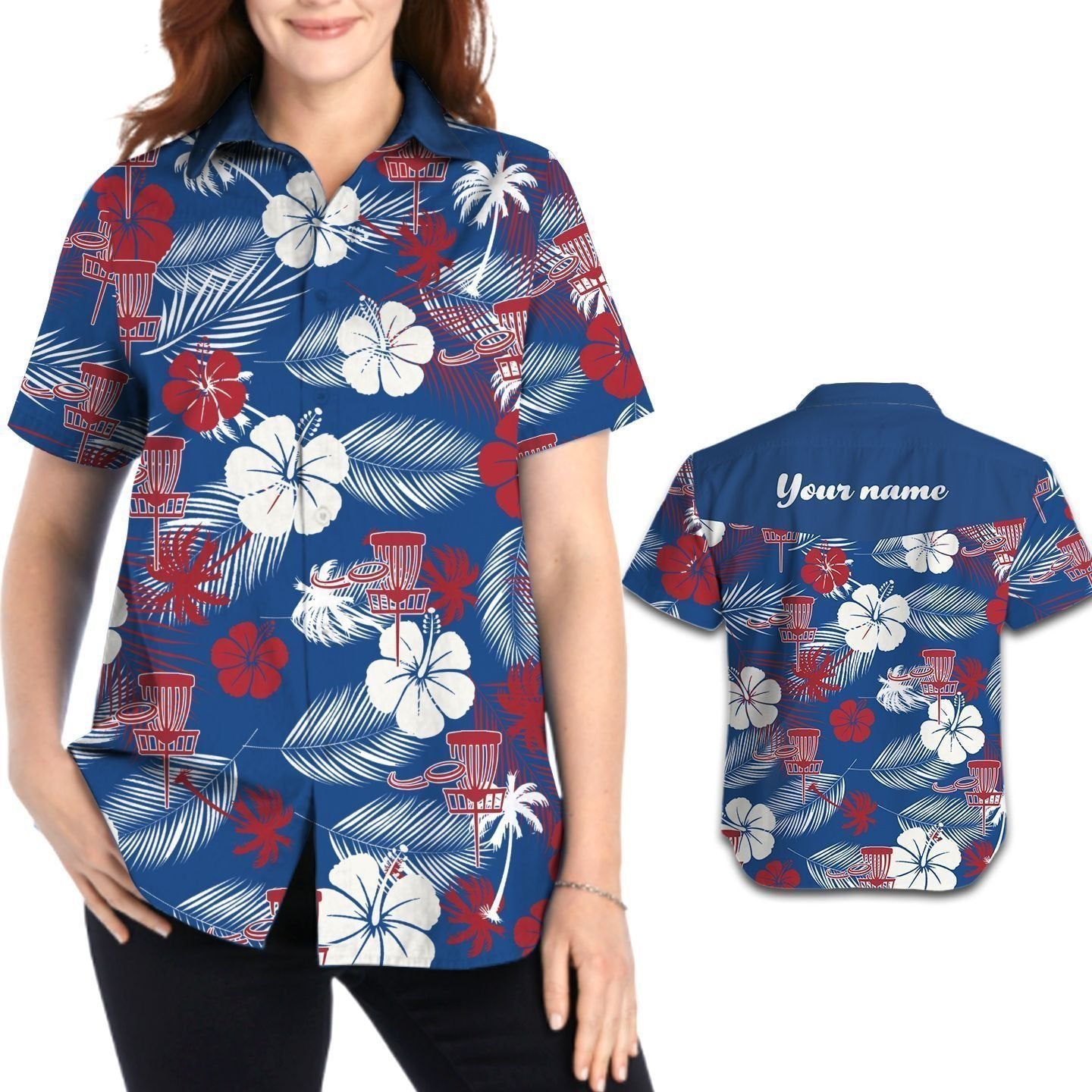 Disc Golf Floral Tropical Custom Hawaiian Shirt