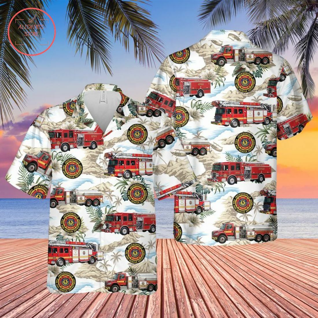 Florida Jacksonville Fire And Rescue Department Hawaiian Shirt