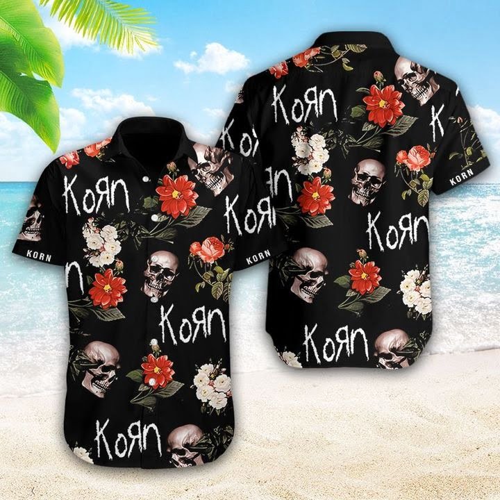 Korn Skull Flower Hawaiian Shirt Outfit Summer Beach