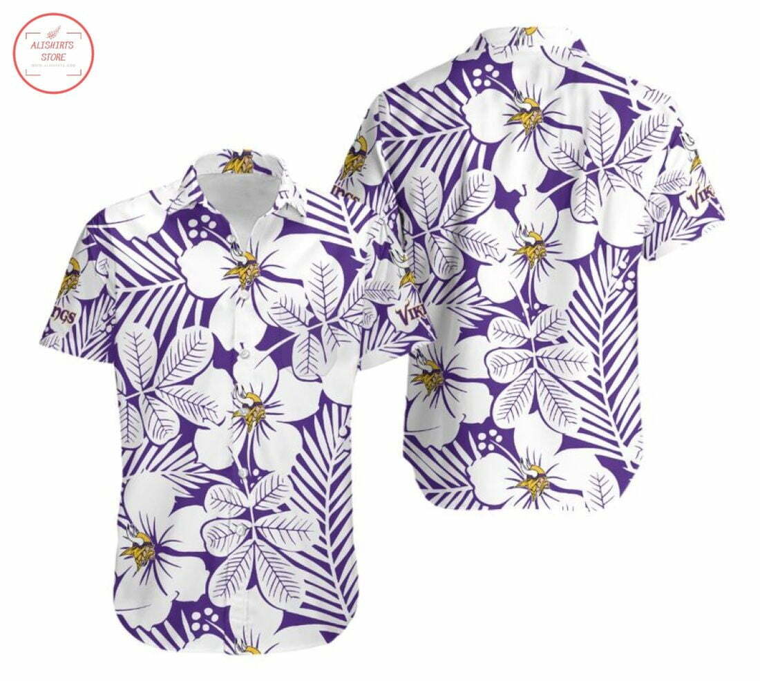 Minnesota Vikings Flower Hawaiian Shirt