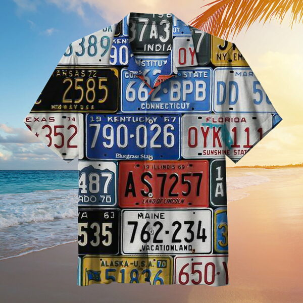 Old License Plates Hawaiian Shirt