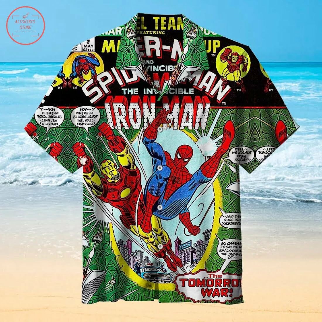 Spider Man Meets Iron Man Hawaiian Shirt