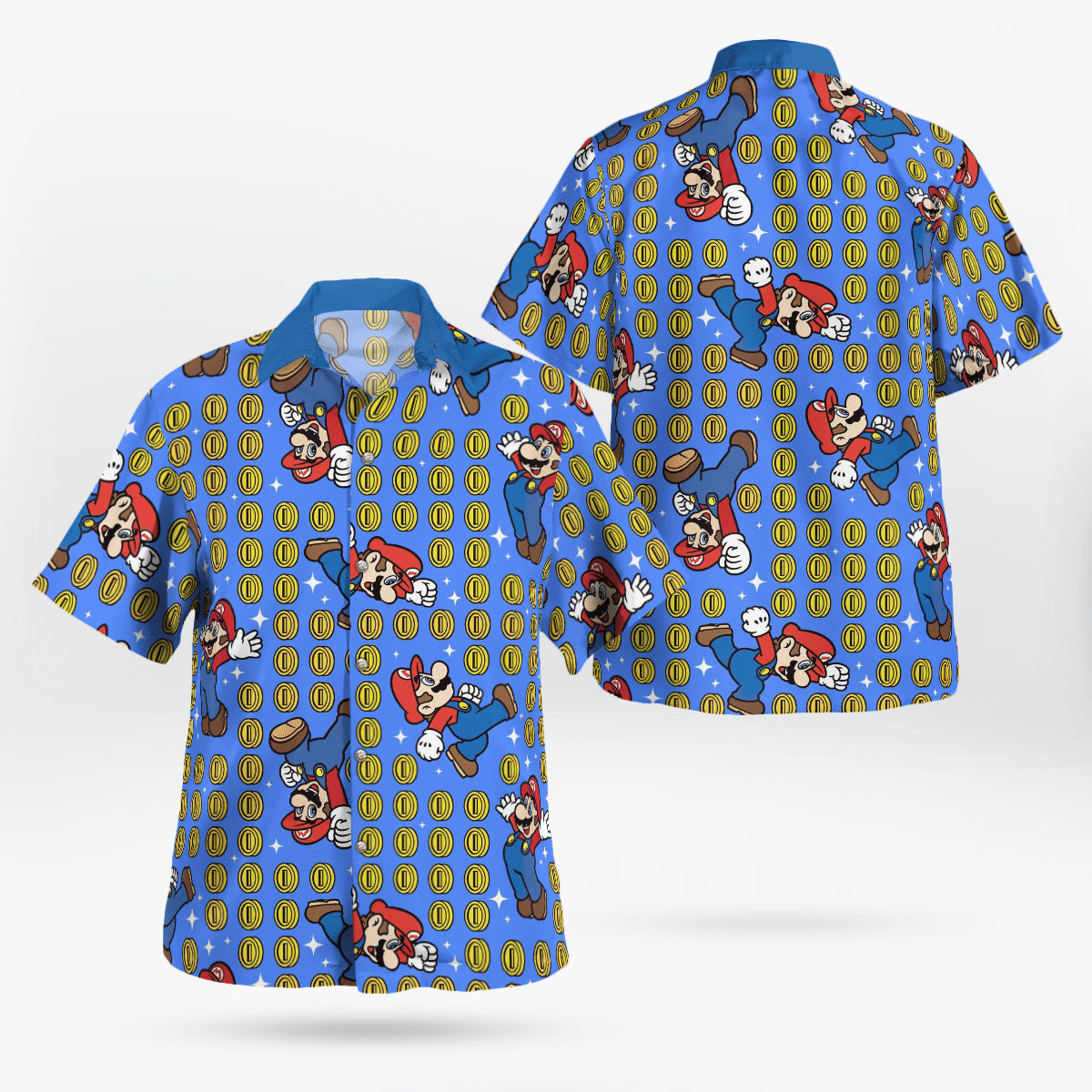 Super Mario With Coin Hawaiian Shirt