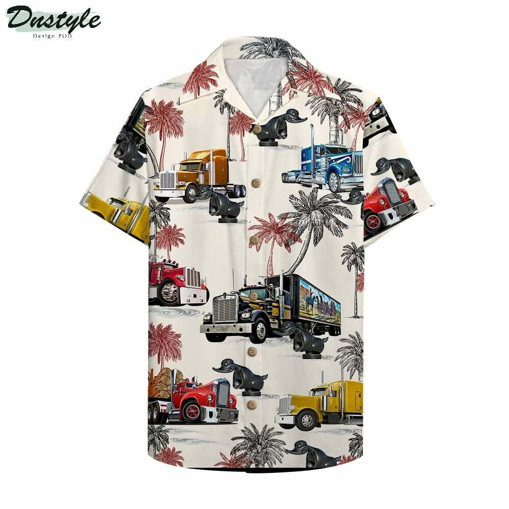 Truck With Duck Pattern Hawaiian Shirt