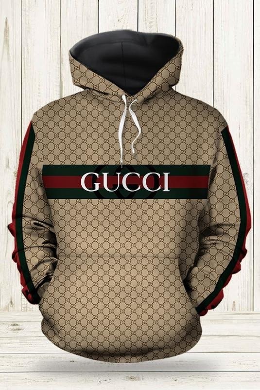 Gucci Brown Stripe Type 1061 Hoodie Outfit Fashion Brand Luxury