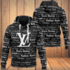 Louis Vuitton Black Lv Type 913 Luxury Hoodie Outfit Fashion Brand