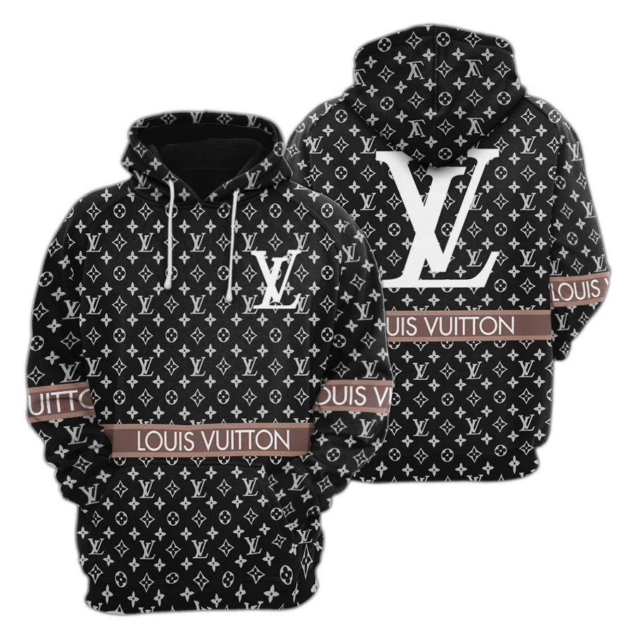 Louis Vuitton Black White Lv Type 911 Luxury Hoodie Fashion Brand Outfit