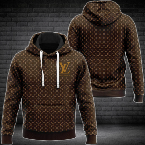 Louis Vuitton Brown Lv Type 887 Luxury Hoodie Fashion Brand Outfit