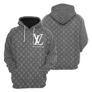 Louis Vuitton Grey Lv Type 876 Hoodie Outfit Luxury Fashion Brand