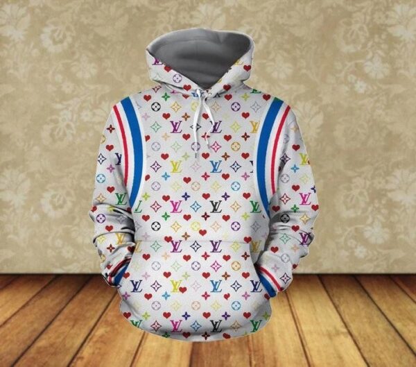 Louis Vuitton White Lv Type 835 Hoodie Fashion Brand Outfit Luxury