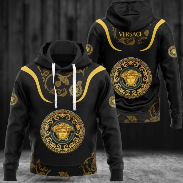 Gianni Versace Black Type 801 Luxury Hoodie Fashion Brand Outfit