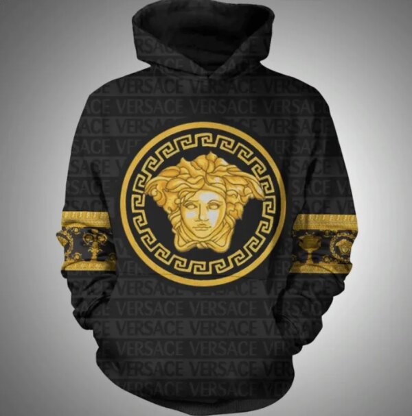 Gianni Versace Gold Black Type 798 Hoodie Outfit Luxury Fashion Brand