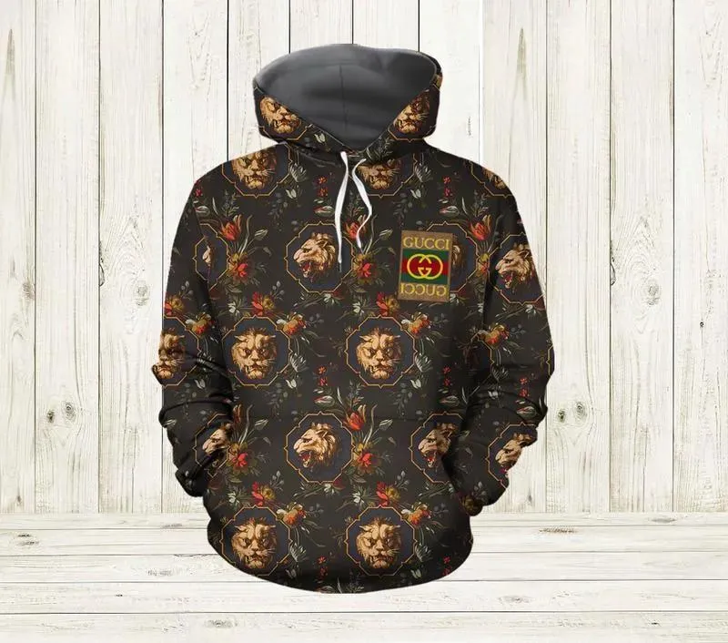 Gucci Lion And Wo Type 713 Hoodie Fashion Brand Outfit Luxury