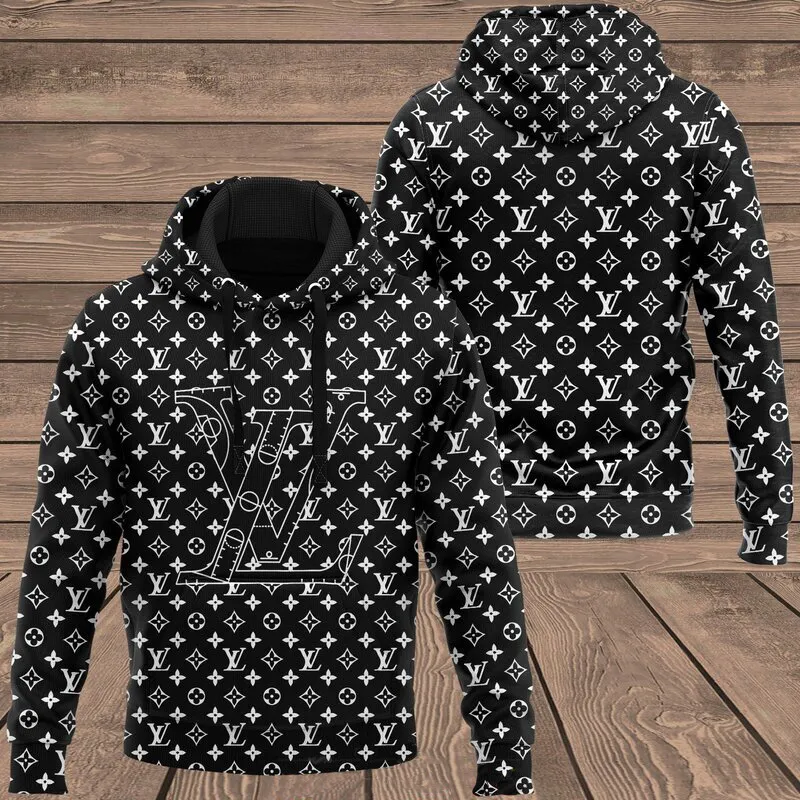 Louis Vuitton Black Lv Type 648 Luxury Hoodie Fashion Brand Outfit